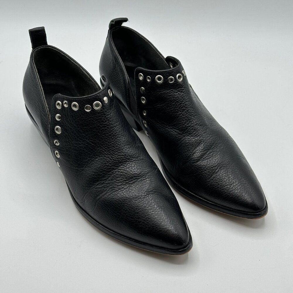 Rebecca Minkoff Annette Grommet Bootie Soft Pebble Grain Leather Slip On 7.5